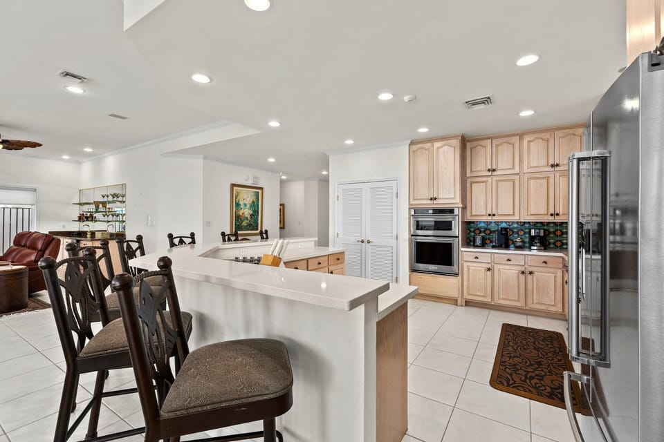 Fully stocked kitchen area