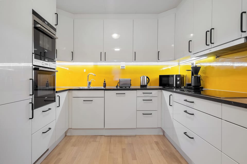 Modern kitchen with equipment to cook. 