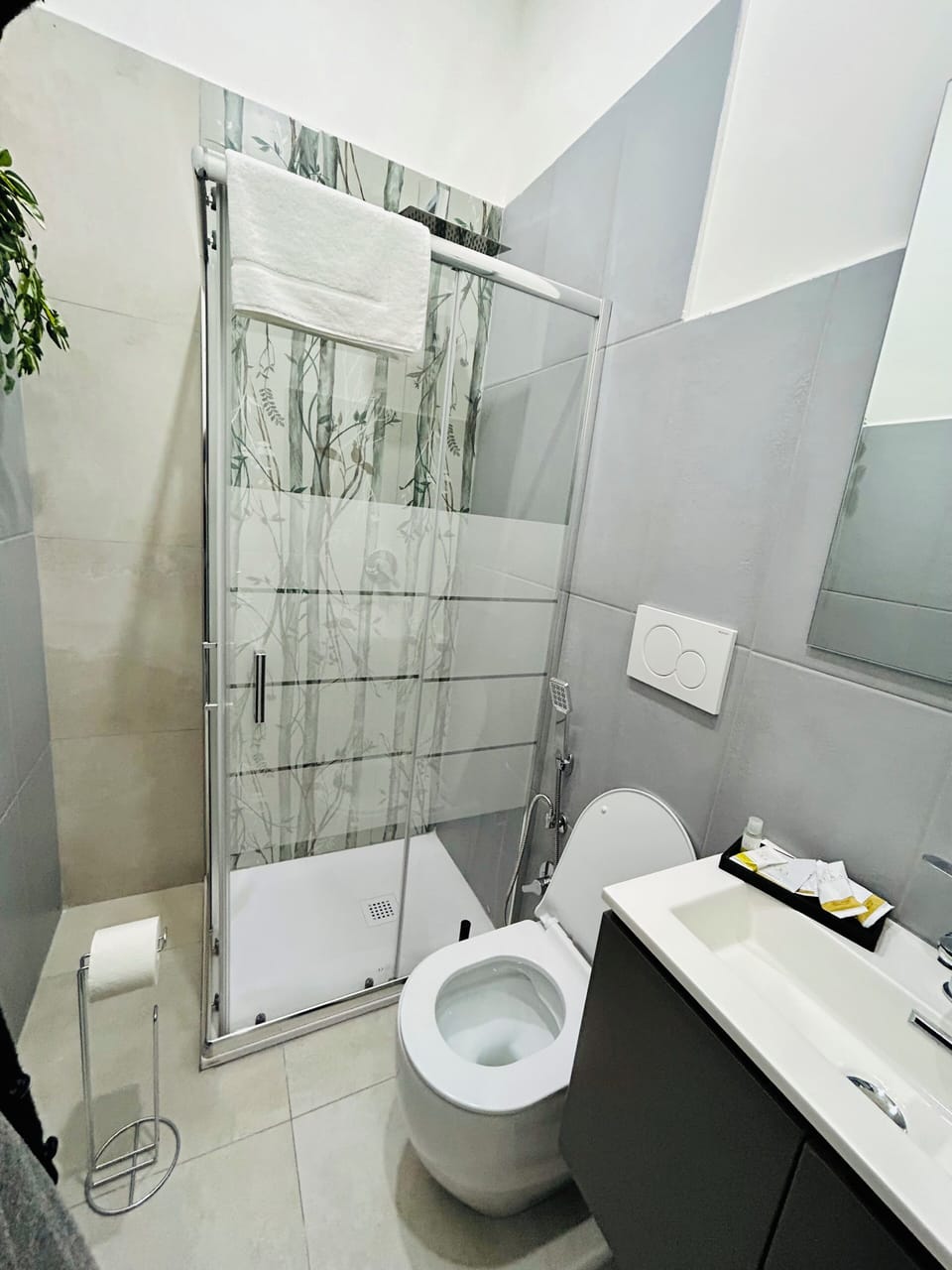 Comfort Double or Twin Room | Bathroom | Shower, hair dryer, towels, soap