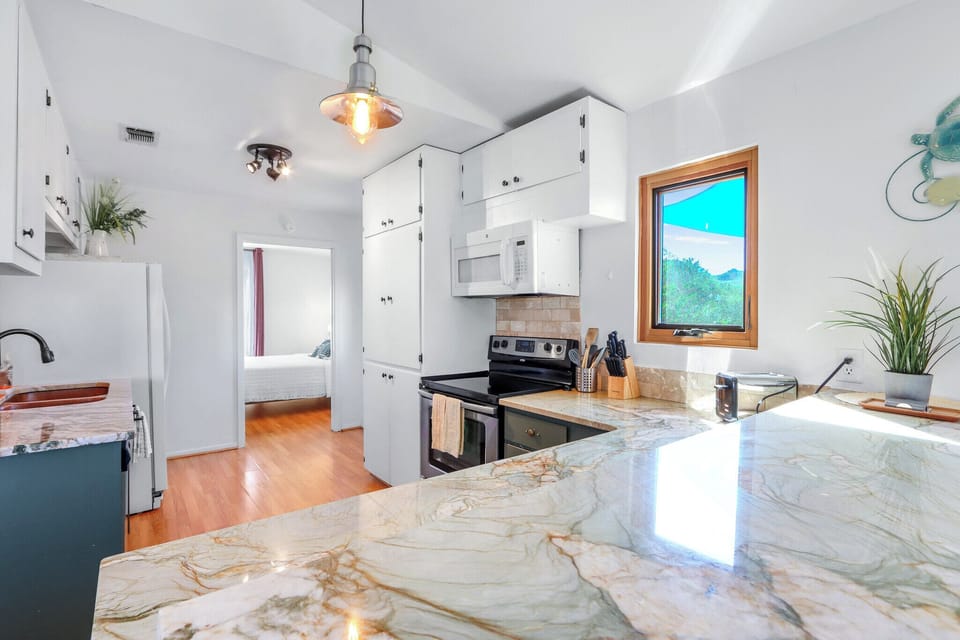 Spacious kitchen with ample countertop