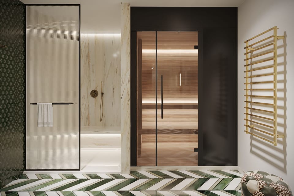 Room (Wellness) | Bathroom | Shower, rainfall showerhead, designer toiletries, hair dryer