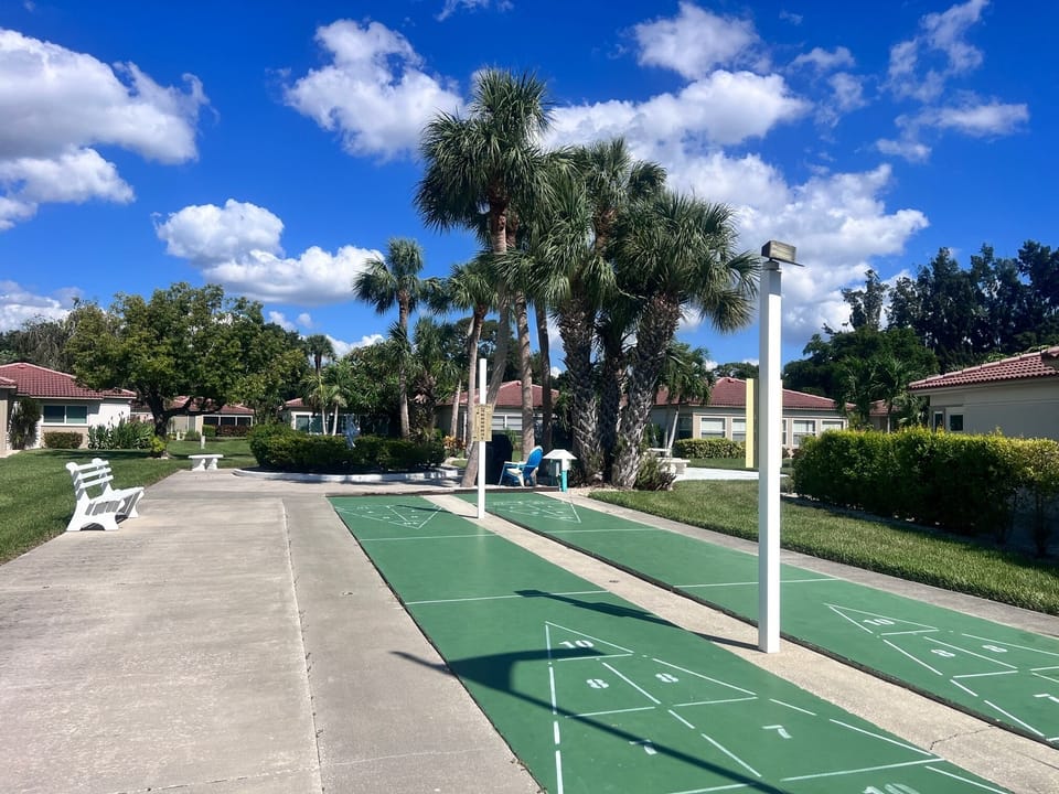 Community family shuffleboard area