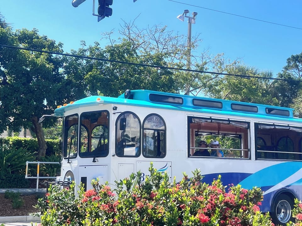 Free Siesta Key trolley stops at entrance, take to main Siesta beach & village 