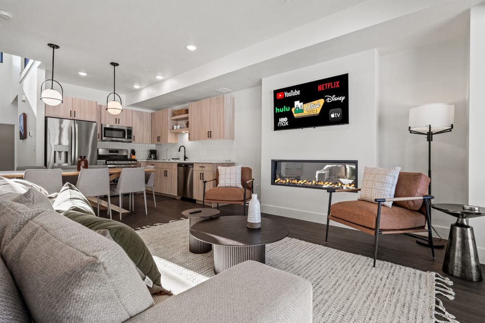 Curl up and read a book and relax by the fire or stream your favorite movie.