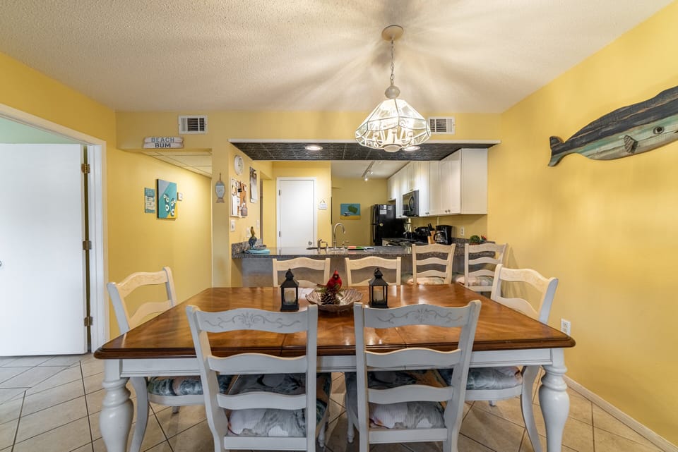 Rainy day?
Enjoy a board game at the dining room table.