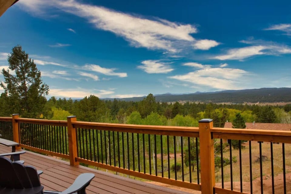 Enjoy mountain views from the upper level deck