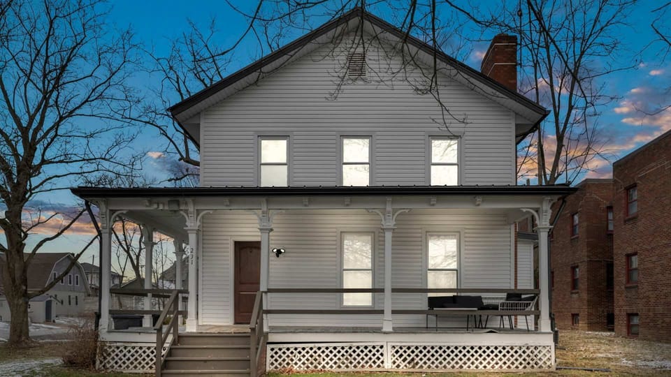 Experience the magic of our home after dark, with warm lights glowing from every window, creating a welcoming ambiance. The perfect night shot to showcase its charm and beauty when the sun goes down.