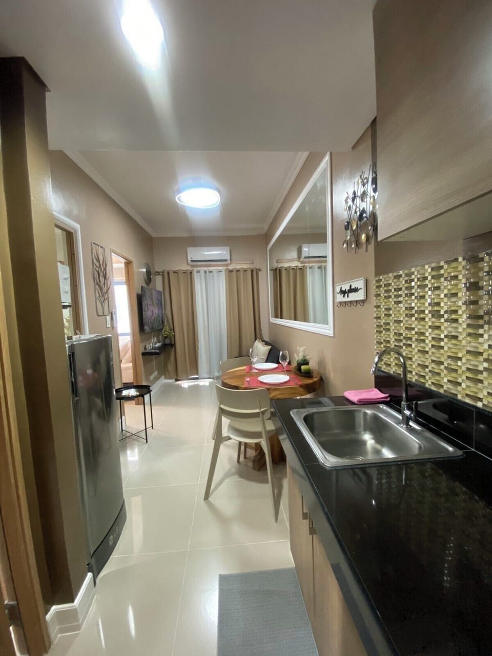 View of Dining and Living area 