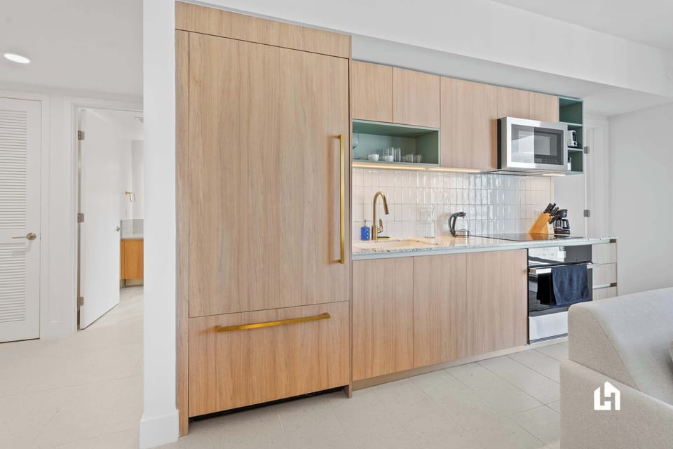 There’s a fully equipped kitchen with all you need to prepare meals