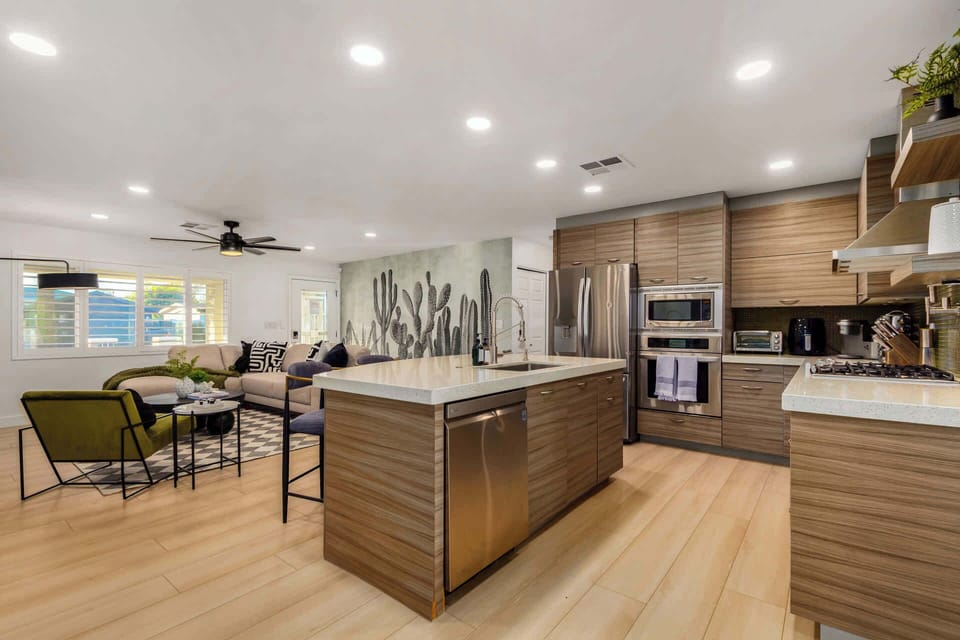 Modern kitchen with island seating