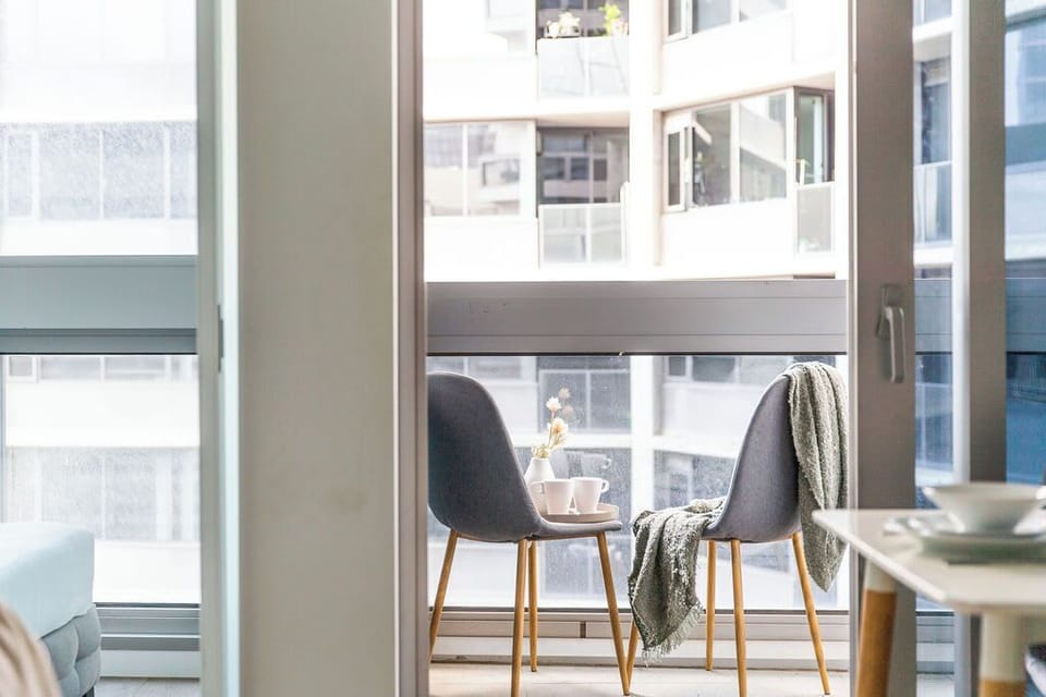 Your private balcony. *(Chairs on balcony are from the dining area).