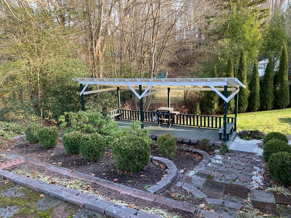 Covered deck with propane grill