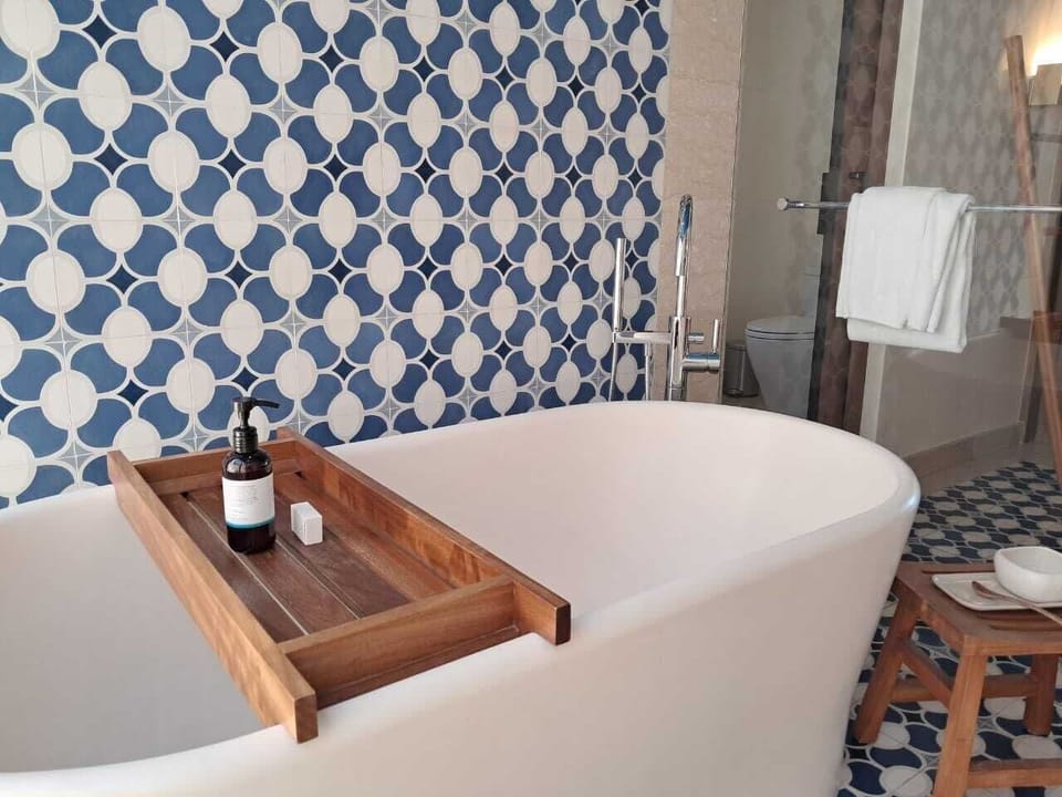Luxury Villa, Ocean View | Bathroom | Separate tub and shower, designer toiletries, hair dryer, bathrobes