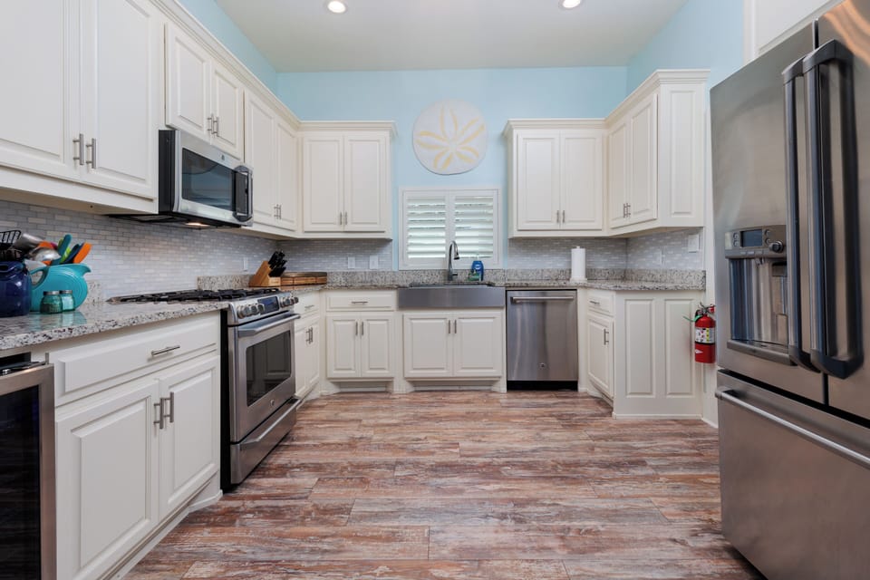 Large kitchen for preparing meals 