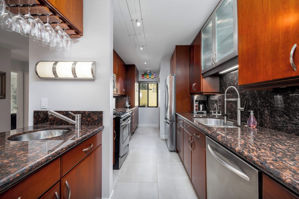 lengthy kitchen hallway