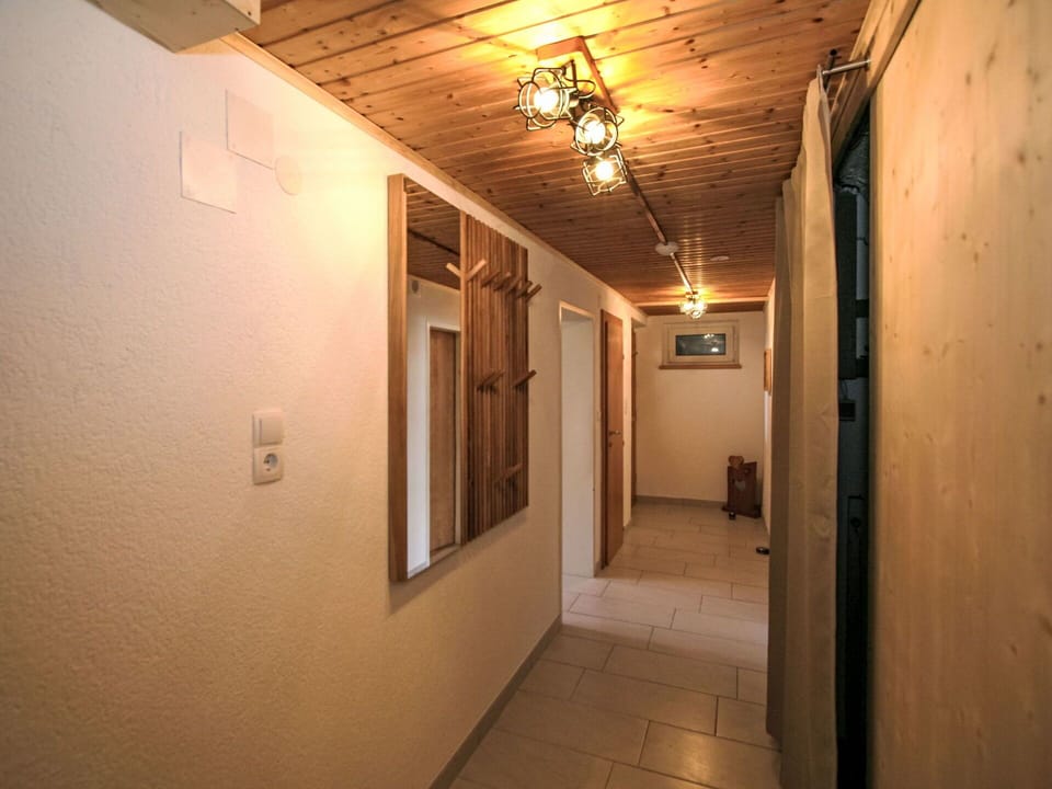 Wall, Flooring, Floor, Wood, Ceiling, Interior Design, Room, Lighting, Light Fixture, Brown
