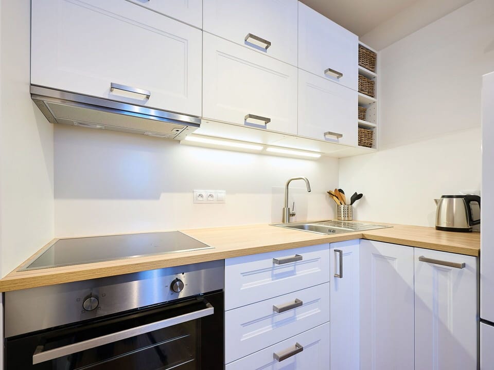 Kitchen, Cabinetry, Countertop, Kitchen Appliance, Wood, Interior Design, Flooring, Major Appliance, Home, Furniture