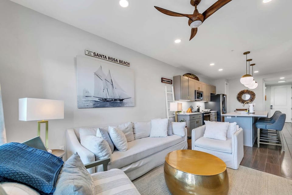 Modern furnishings in the living room
