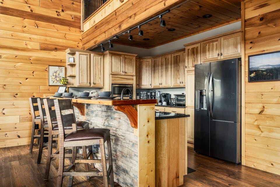 This kitchen is stocked with EVERYTHING you will need to make any meals, breakfast to dinner.