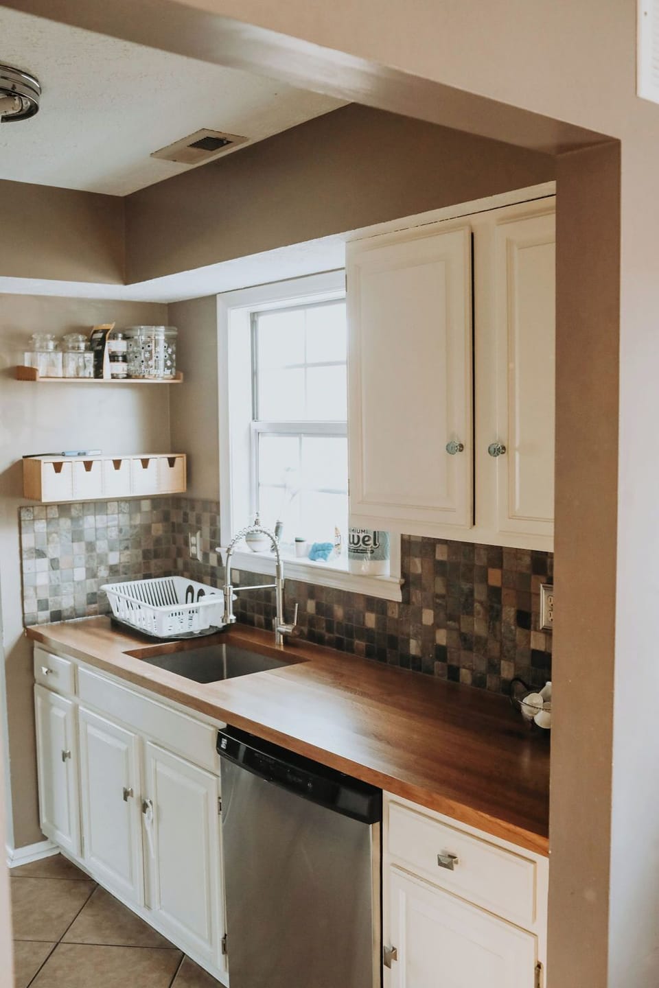 Kitchen with beautiful wood countertops