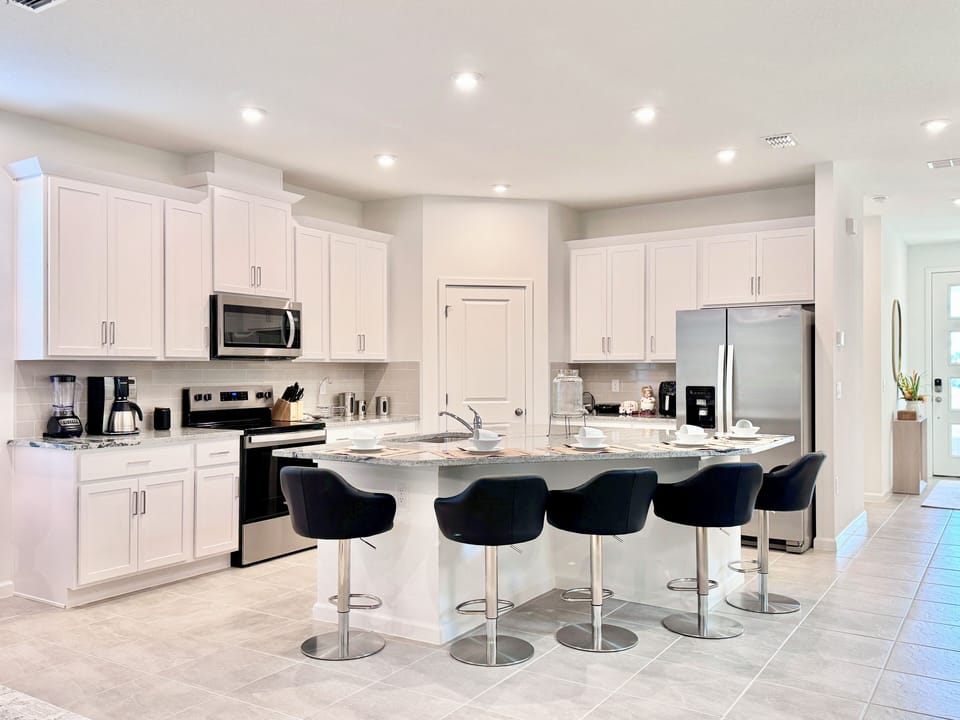 Prepare tasty meals on the spacious countertop in our fully equipped kitchen.