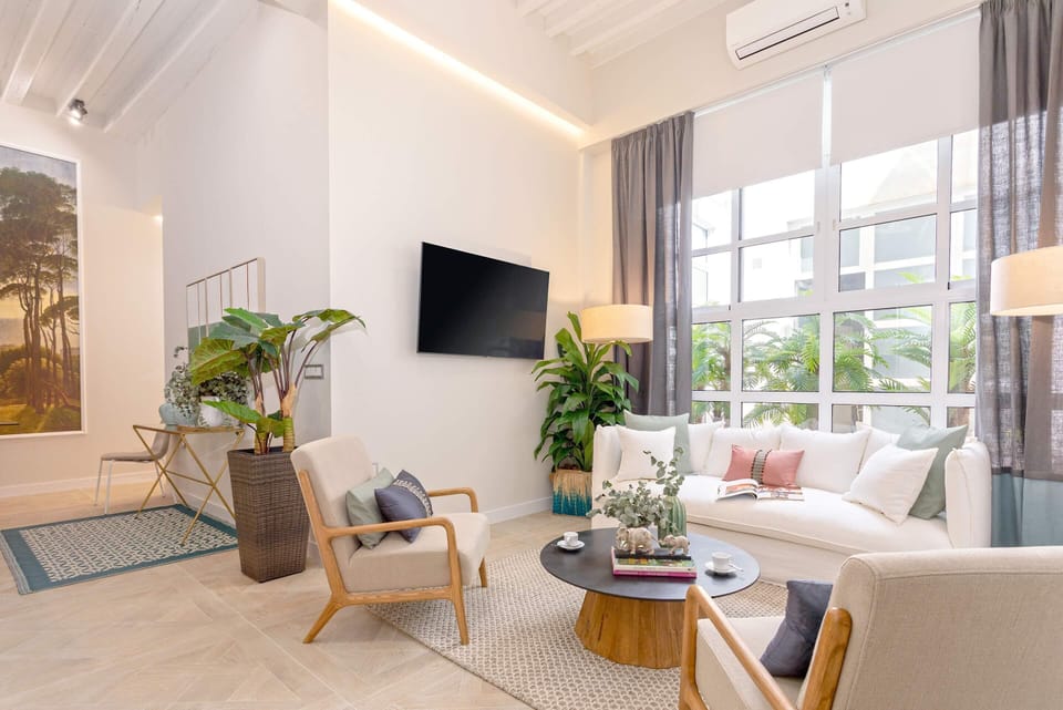 Apartment (2 Bedrooms) | Living area | 52-inch Smart TV with digital channels
