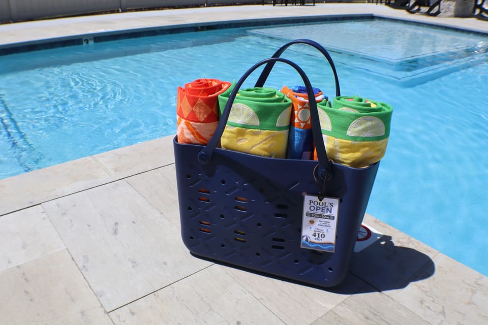 Grab your pool bag and head to the heated saltwater pool! 