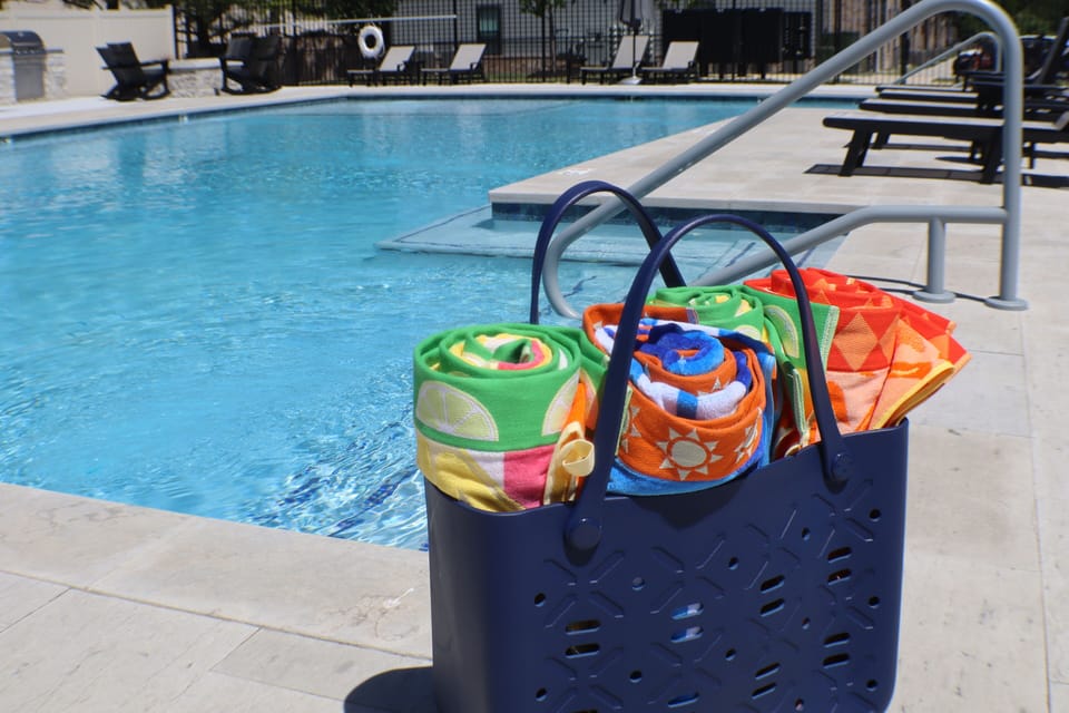 Grab your pool bag and head to the heated saltwater pool! 