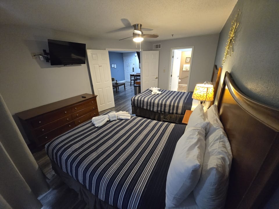Two super-comfy beds plus a new smart TV for movie nights.