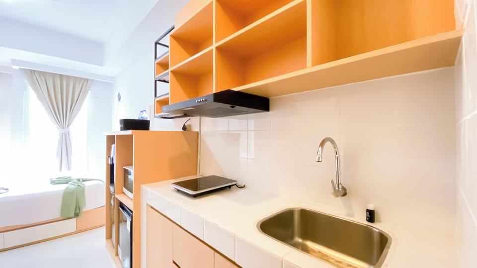 Studio | Private kitchen | Full-size fridge, microwave, stovetop, rice cooker