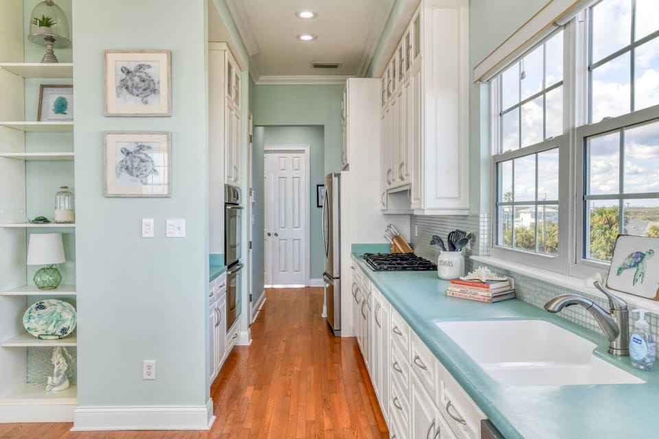 The expansive kitchen is ideal for large groups.