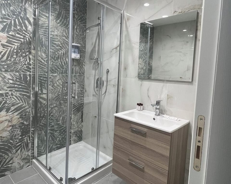Free toiletries, hair dryer, bidet, towels