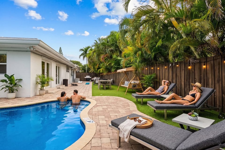 Dive into sunshine at your private pool surrounded by lush tropical vibes!