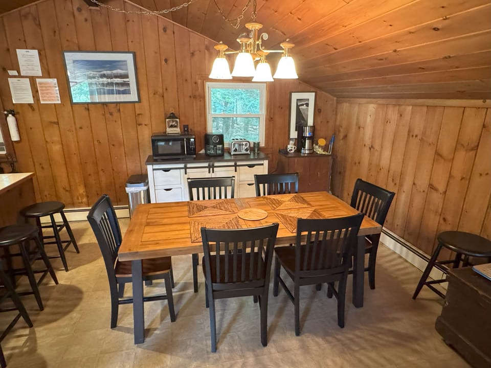 Enjoy meals in a charming dining area surrounded by rustic charm.