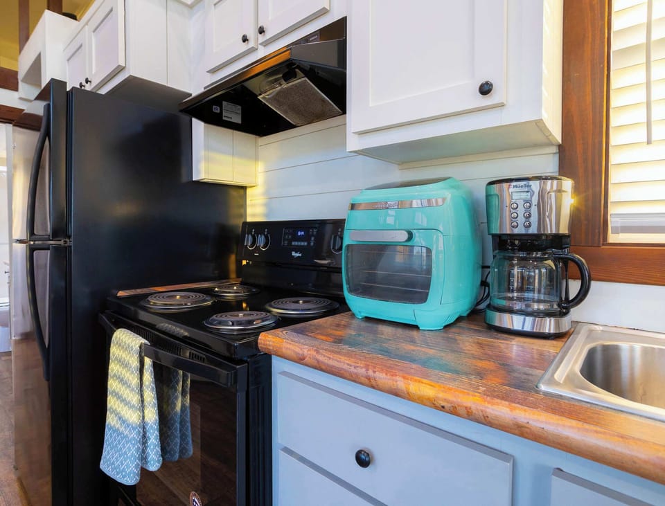 Casa Vega’s open kitchen offers ample storage & all the comforts of home