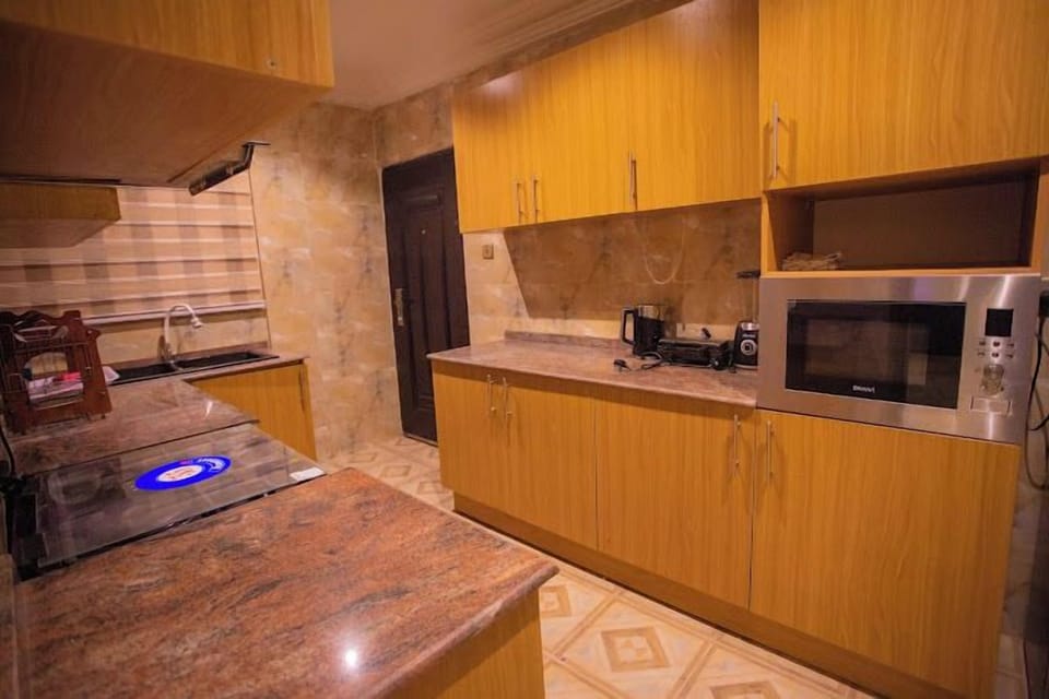 Deluxe Apartment, Balcony, City View | Private kitchen | Fridge, microwave, oven, stovetop