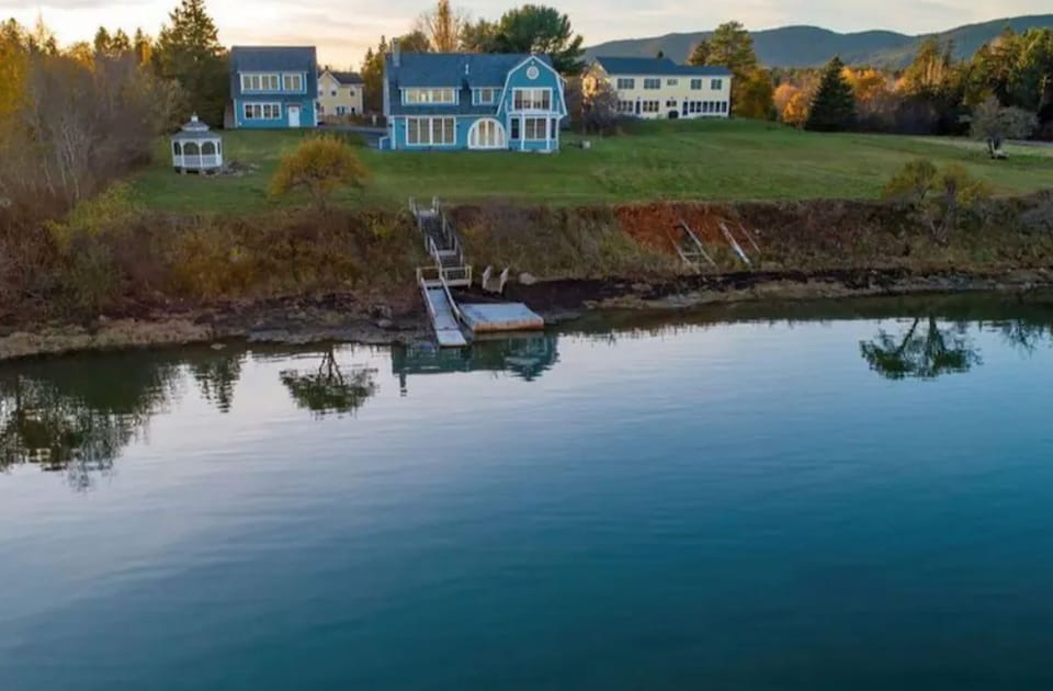 Property from water - rental on left