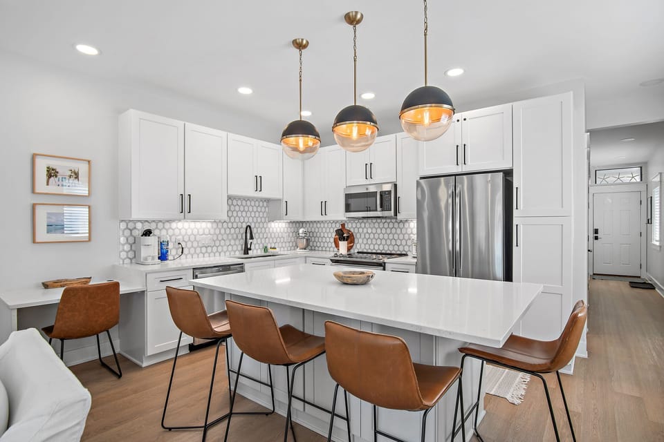 Modern kitchen with island seating and premium finishes