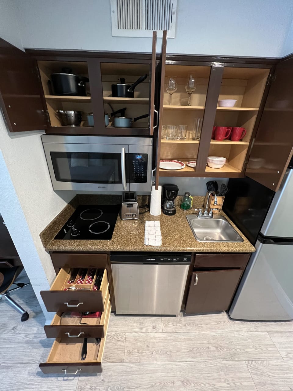 Fully stocked with the basics to whip up a home-style meal.