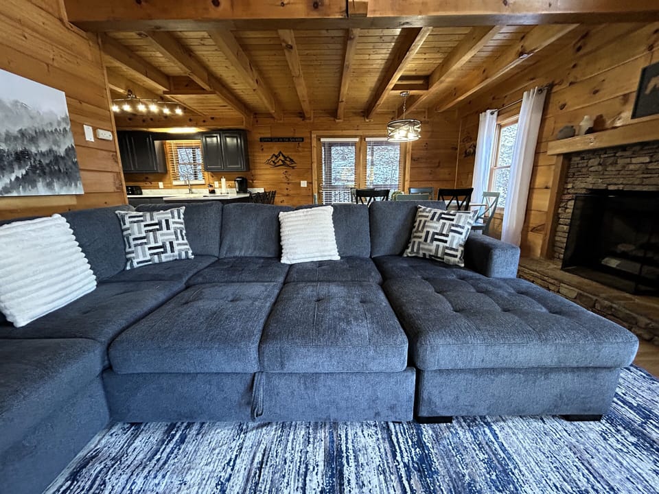 The couch easily converts to a sleeper sofa for a comfortable nights sleep