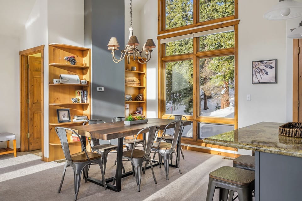 Dining area with seating for six