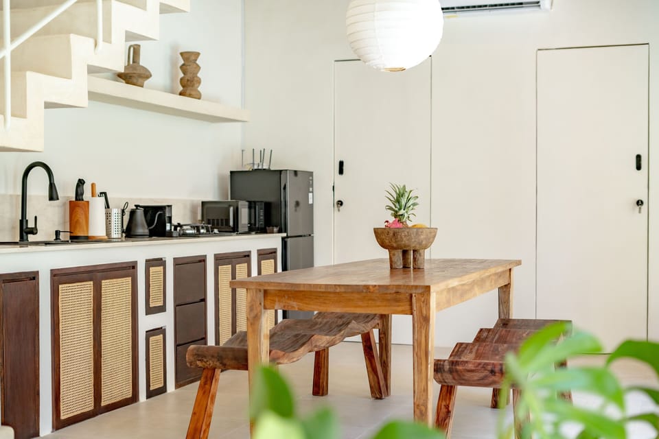 Villa, 2 Bedrooms, Patio, Pool View | Private kitchen | Fridge, microwave, stovetop, electric kettle
