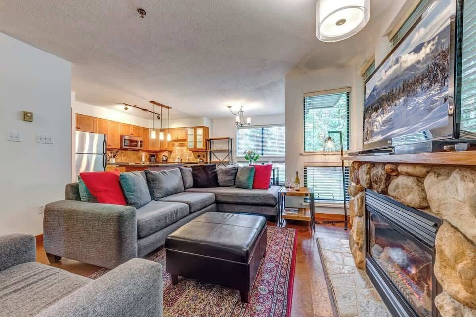 Open Living Area with Gas Fireplace