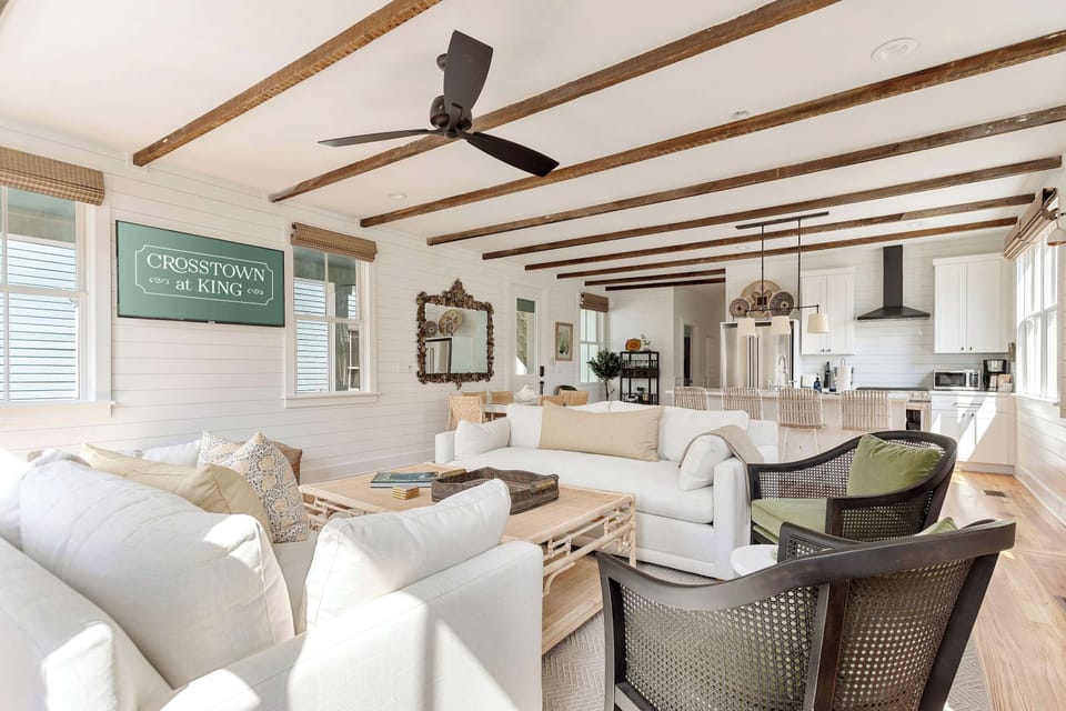 Professionally designed living room space with a Smart TV