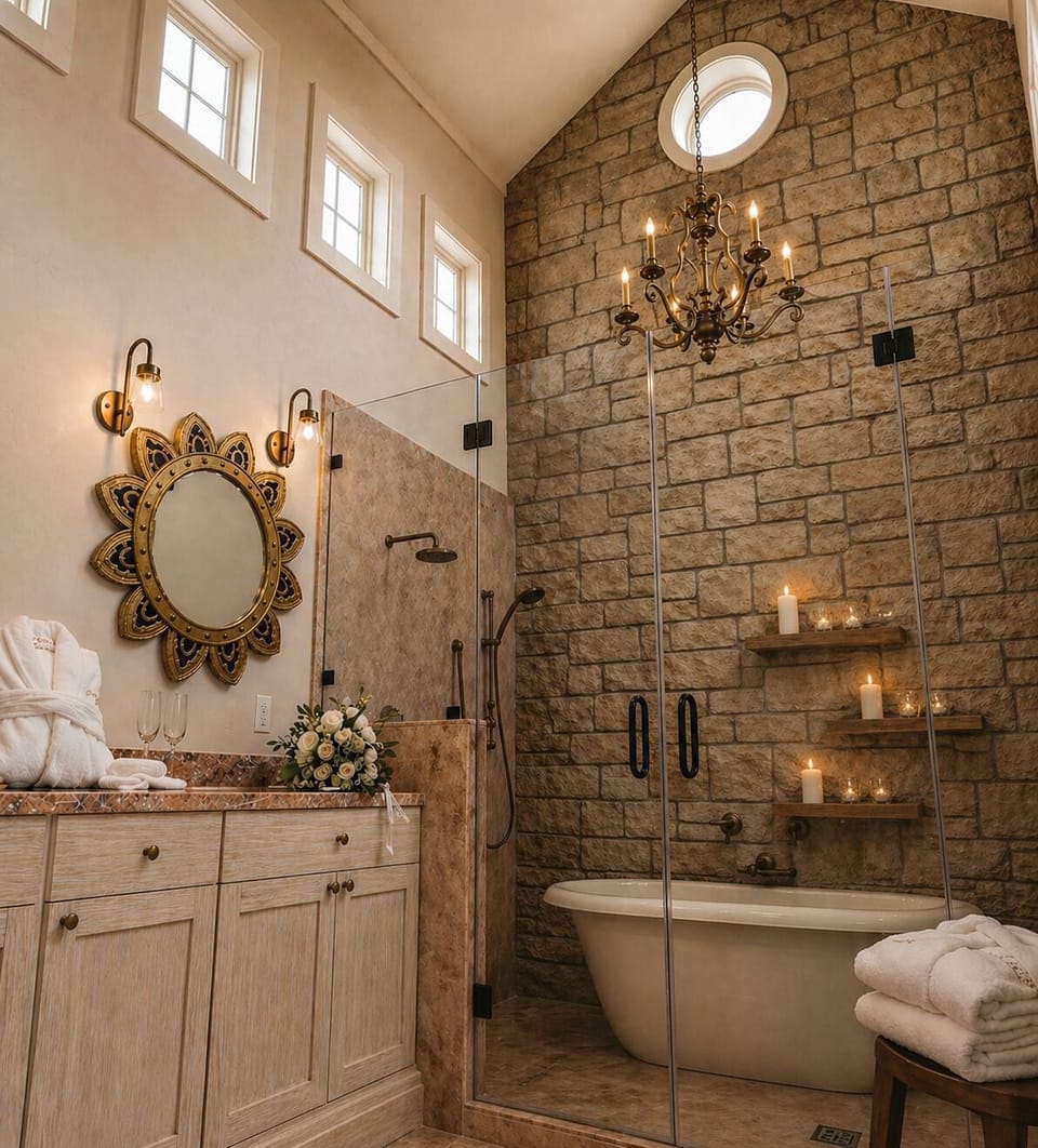 Designer toiletries, hair dryer, bathrobes, slippers