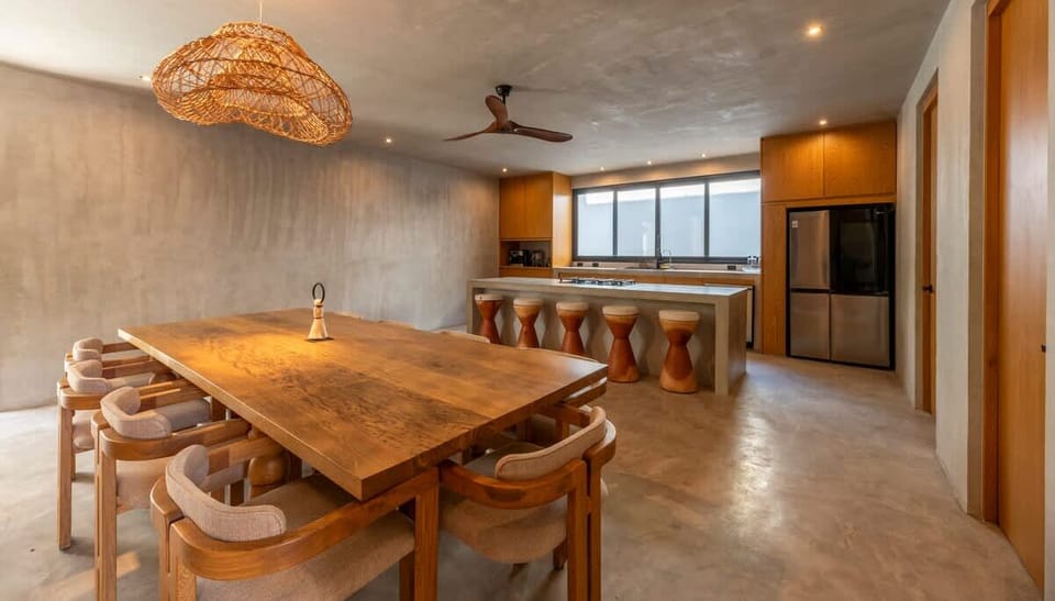 Stylish dining room and kitchen