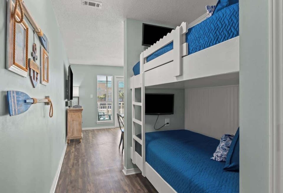 These bunk beds have been especially designed to relax, with each bed having its own TV at the end of the bed!