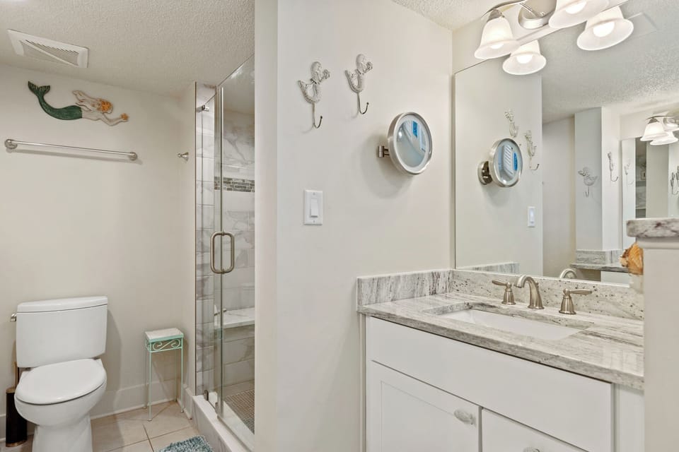 Full Ensuite Bathroom with Shower and Jack and Jill Sinks