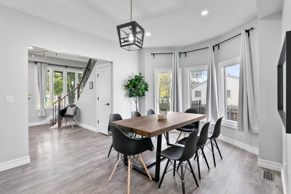 The dining area invites you to savor every moment, whether enjoying a quiet meal or hosting a festive gathering.