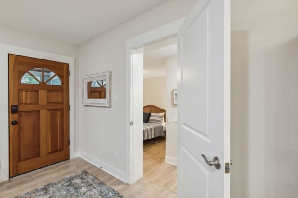 Entrance looking into primary bedroom